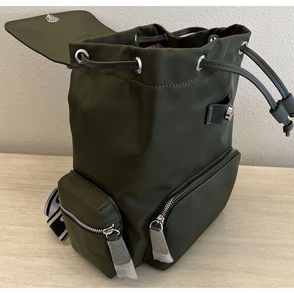 GUESS NL889431 ABERNATHY NYLON OLIVE BACKPACK TOTE BAG - Picture 12 of 15